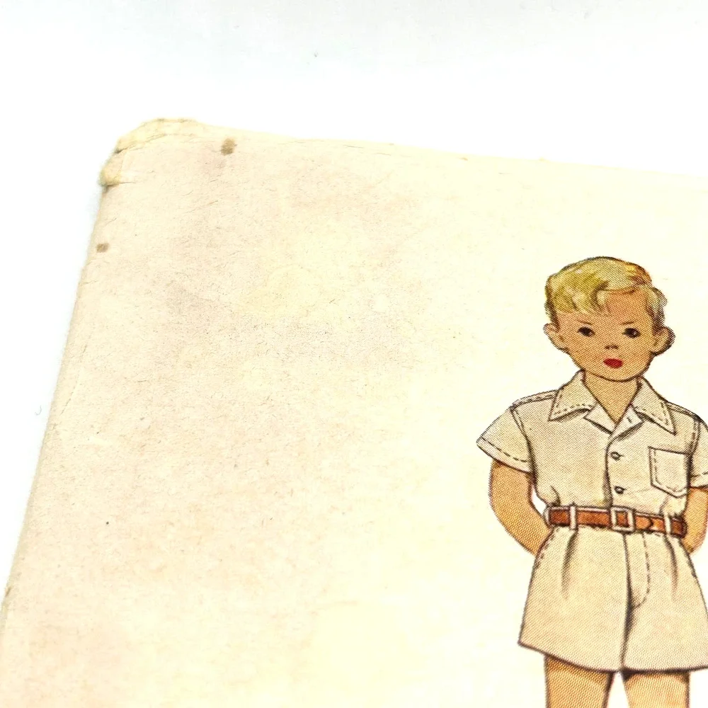 McCall Vintage 1946 Pattern #6671 Boys 2‎ Piece Shorts Suit Size 6